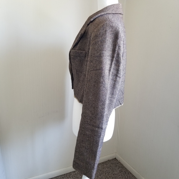 NWT Steve Madden Rupi Cropped Blazer, Brown, Medium - Picture 8 of 16